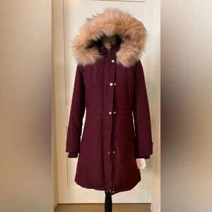 NWT Kate Spade Parka Down Jacket with Faux Fur Hood | S